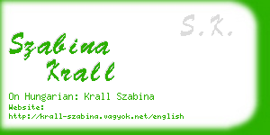 szabina krall business card